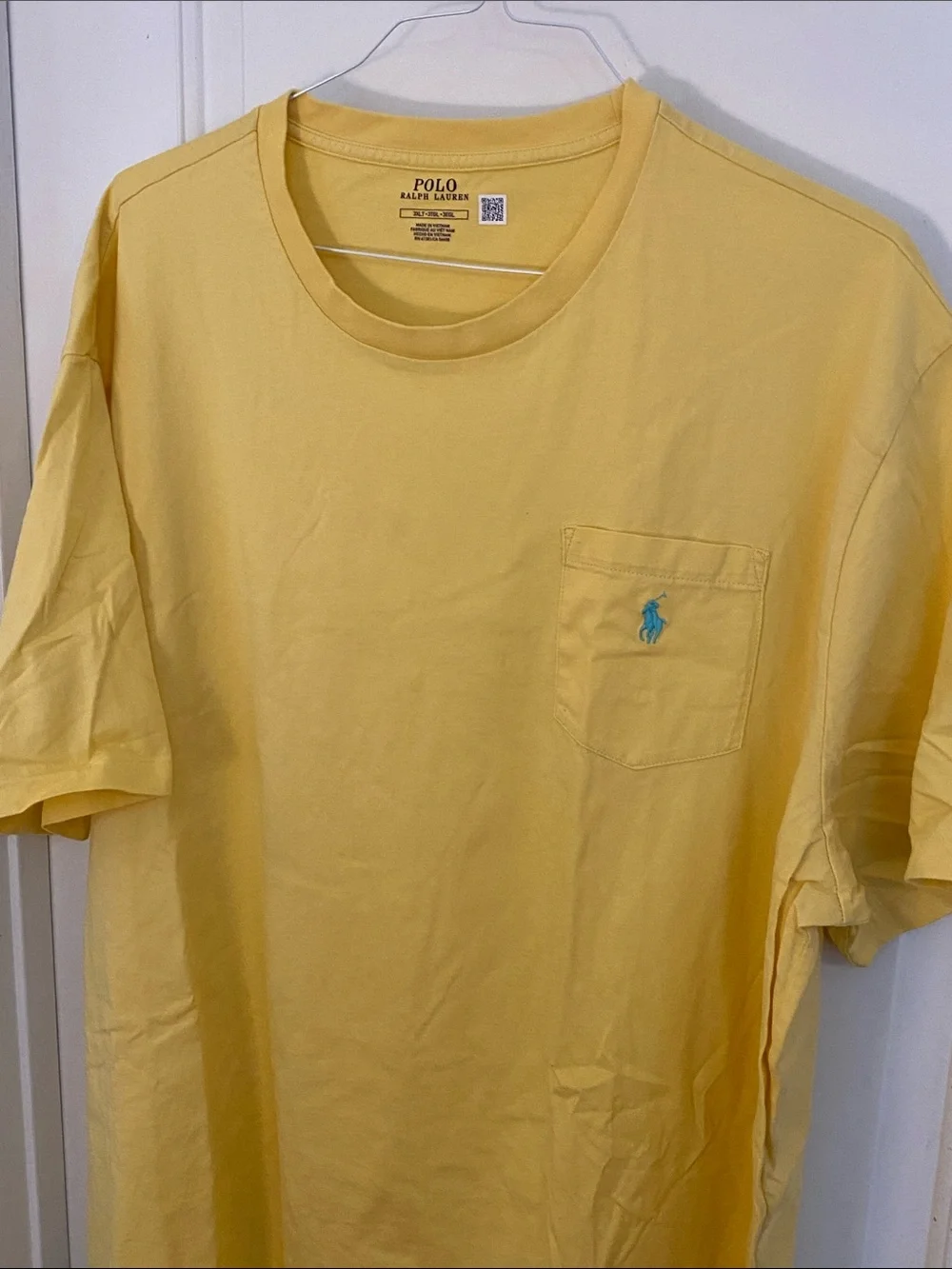 Polo by Ralph Lauren Pale Yellow Pocket Tee with Blue Pony 3XLT
